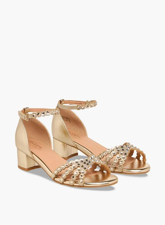 سيليست صنادل بكعب عريض للبنات بحزام للكاحل تشكيلة رمضان